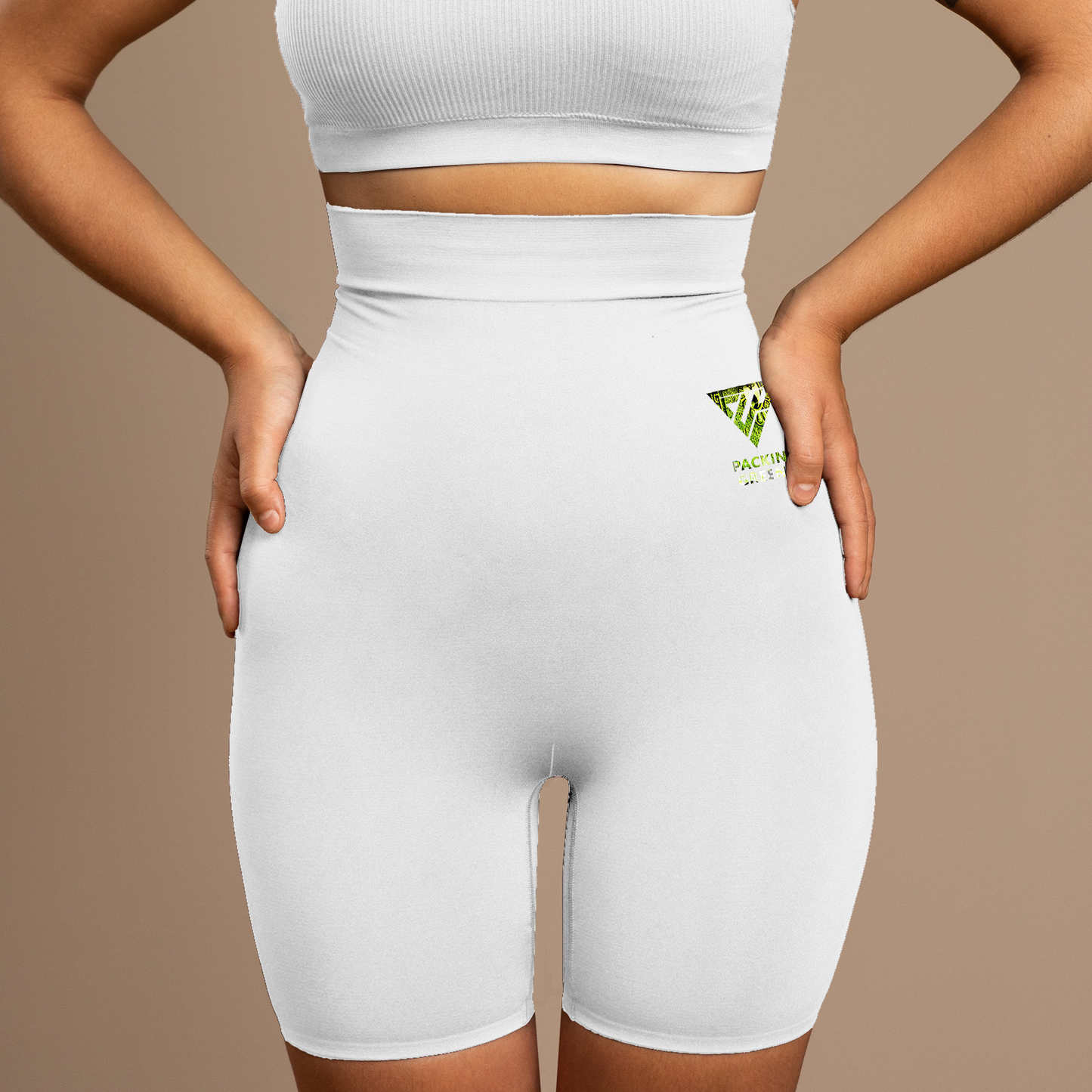 Women's Packin Green Biker Shorts High Waisted