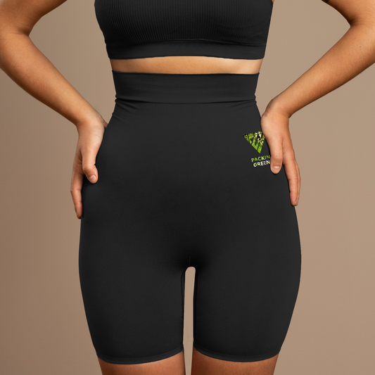 Women's Packin Green Biker Shorts High Waisted