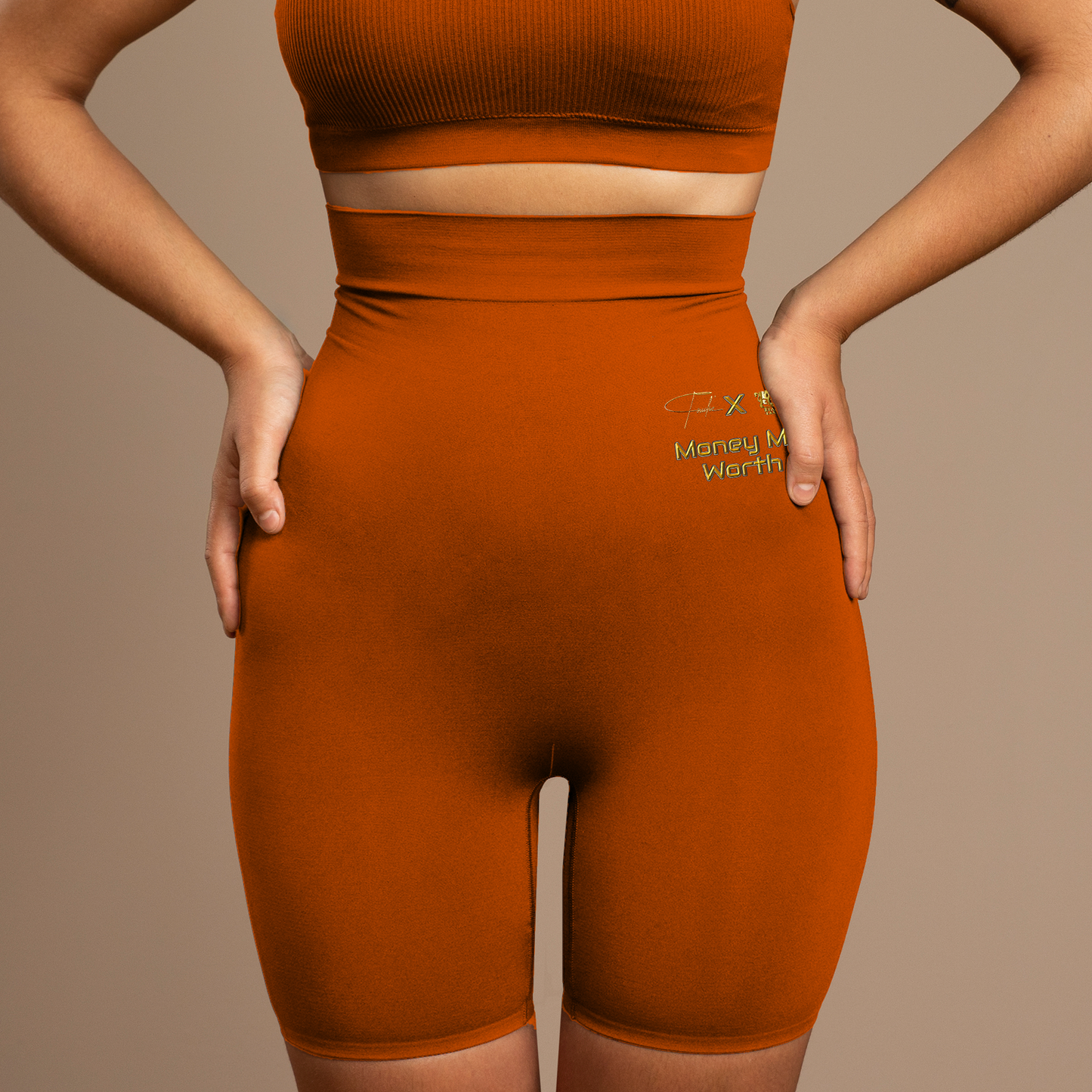 Women's Money Me Worth Biker Shorts High Waisted