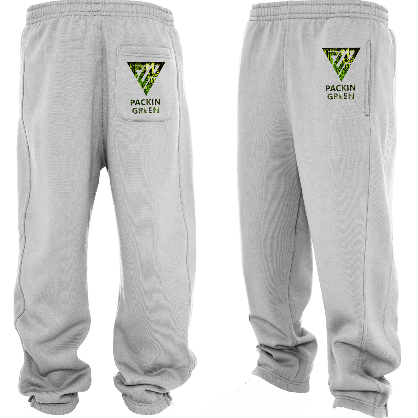 Men's Packin green Baggy Sweatpants (White)